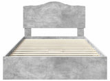 Storage Bed Concrete Grey 90 x 200 cm Engineered Wood 3413544