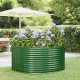 Garden Raised Bed Green 140x140x68 cm Galvanised Steel 319088