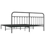 Metal Bed Frame without Mattress with Headboard Black 193x203cm 352584