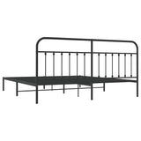 Metal Bed Frame without Mattress with Headboard Black 193x203cm 352584