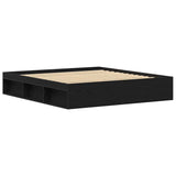 Bed Frame without Mattress Black Oak 200x200 cm Engineered Wood 3329336