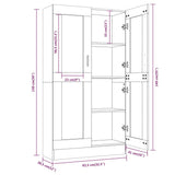 Vitrine Cabinet Grey Sonoma 82,5x30,5x150 cm Engineered Wood 815118