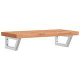 Basin Shelf Wall Mounted Steel and Solid Wood Beech 3302374