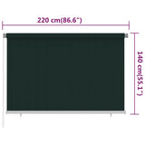 Outdoor Roller Blind 225 cm Dark Green HDPE 312817
