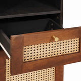 Bathroom Cabinet 3 pcs Brown and Black Solid Mango Wood 3310172
