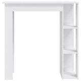 Bar Table with Shelf High Gloss White 102x50x103.5 cm Engineered Wood 809464