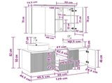 Bathroom Cabinet Set 4 pcs Sonoma Oak Engineered Wood 3406457