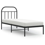 Metal Bed Frame without Mattress with Headboard Black 75x190cm 353625