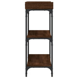 Console Table with Shelves Brown Oak 100x30x80 cm 837811