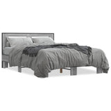 ZNTS Bed Frame without Mattress Grey Sonoma 135x190 cm Double 3280125