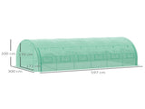Polytunnel Greenhouse Walk-in Grow House Tent with Roll-up Sidewalls, Zipped Door and 12 Windows, T3398P318841