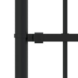 Garden Fence with Spear Top Black 239x150 cm Powder-coated Steel 151082