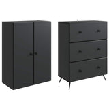 Cabinet Set 2 pcs Black 66 x 34.5 x 90 cm Engineered Wood 3416881