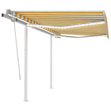 Manual Retractable Awning with LED 3.5x2.5 m Yellow and White 3069923