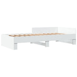 Bed Frame without Mattress White 100x200 cm Engineered Wood 849572