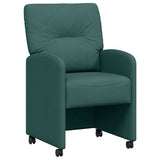 Dining Chairs with Wheels 2 pcs Dark green 57 x 67 x 95 cm 42017852