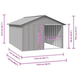 Dog House Grey 116.5x153x81.5 cm Galvanised Steel 171543