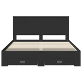 Bed Frame with Headboard Black 160 x 200 cm Engineered Wood 3411281