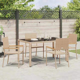Garden Dining Set 5 pcs Beige Poly Rattan 3365392