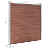 Garden Fence WPC 180x186 cm Brown 49066
