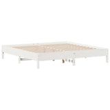 Bed Frame without Mattress White 180x200 cm Super King Solid Wood Pine 842687