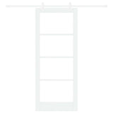 Sliding Door White 83 x 202 cm Solid Pine Wood and Glass 3332250