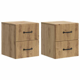 Wall-Mounted Bedside Cabinet 2 pcs Artisan Oak Engineered Wood 898994