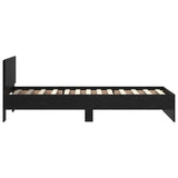 Bed Frame with Headboard Black Oak 75 x 190 cm Engineered Wood 885843
