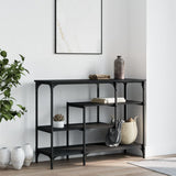 Console Table with Shelves Black 100x35x75 cm 837787