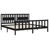 Bed Frame without Mattress Black 200x200 cm Solid Wood Pine 3192450