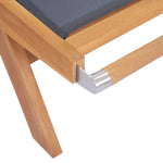 Folding Sun Loungers with Wheels 2 pcs Solid Teak and Textilene 3073000