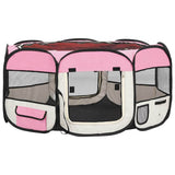 171012 Foldable Dog Playpen with Carrying Bag Pink 145x145x61 cm