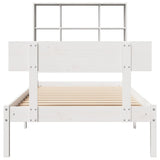 Bookcase Bed without Mattress White 90x200 cm Solid Wood Pine 3321803