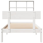 ZNTS Bookcase Bed without Mattress White 75x190 cm Small Single Solid Wood Pine 3321793
