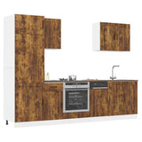 7 Piece Kitchen Cabinet Set Lucca Smoked Oak Engineered Wood 3314776