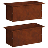 Garden Planter with LED 2 pcs Rusty 30 x 60 x 30 cm 8008097