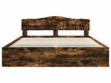 Bed Frame Smoked Oak 140 x 190 cm Solid Pine Wood 3412902