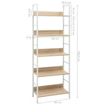 5-Layer Book Shelf Oak 60x27.6x158.5 cm Engineered Wood 288229