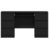 Desk with Drawer Black Oak 140 x 50 x 76 cm Engineered Wood 3329284