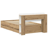 Bed Frame with Storage Artisan Oak 80 x 200 cm Engineered Wood 3433912