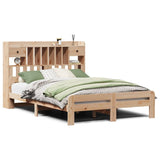 ZNTS Bookcase Bed without Mattress 140x190 cm Solid Wood Pine 3308894