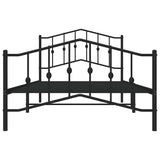Metal Bed Frame without Mattress with Footboard Black 100x200cm 373802