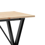 ZNTS Dining Table X-Frame 80x50x75 cm Solid Wood Pine and Steel 3282694