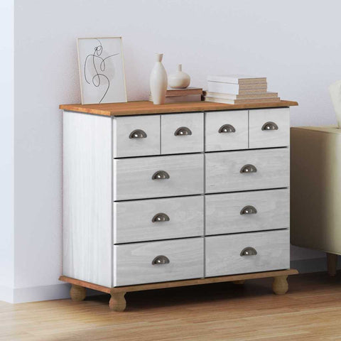 Chest of Drawer ASKIM White 91 x 40 x 79 cm Solid Pine wood 4105423
