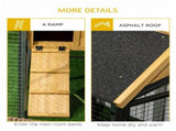 Outdoor Rabbit Hutch, with Run, Removable Tray, Asphalt Roof, 120 x 55.5 x 80cm T3398P554337