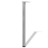 4 Height Adjustable Table Legs Brushed Nickel 870 mm 242137
