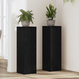 Plant Stand 2 pcs Black Oak 25 x 25 x 80 cm Engineered Wood 869234