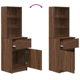 Bedside Cabinet Brown Oak 39x35x125 cm Engineered Wood 861316