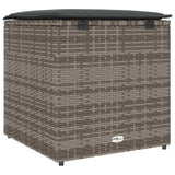 Cushion Box with Storage Grey 50 x 50 x 50 cm Poly Rattan 365410