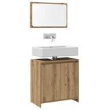 2 Piece Bathroom Furniture Set Artisan Oak Engineered Wood 856068